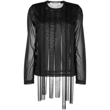 sheer fringed top