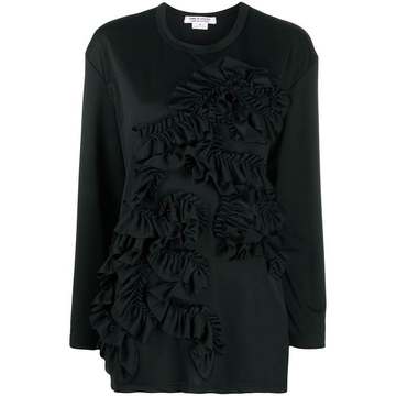 ruffled long-sleeved T-shirt