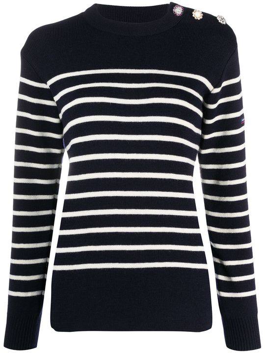 striped long-sleeve jumper展示图