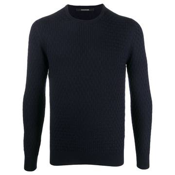 patterned crew neck jumper