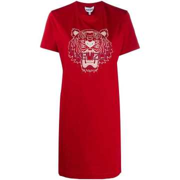 tiger motif T-shirt dress