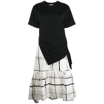 layered T-shirt-effect midi dress