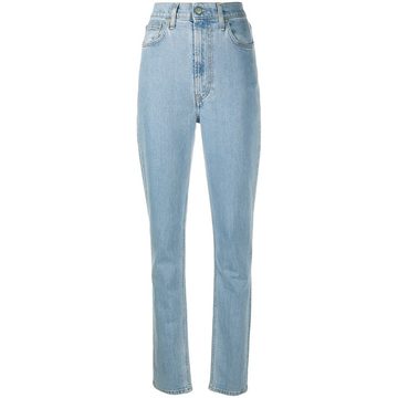 high-waisted jeans