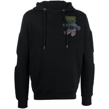 teddy bear crystal-embellished hoodie