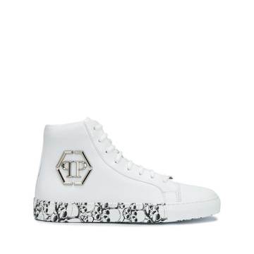 skull-print high-top sneakers