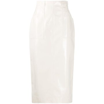 faux-patent leather skirt