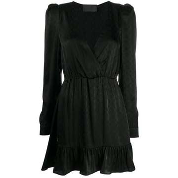 surplice jacquard dress