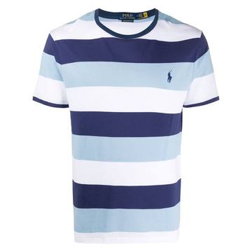 logo embroidered striped T-shirt