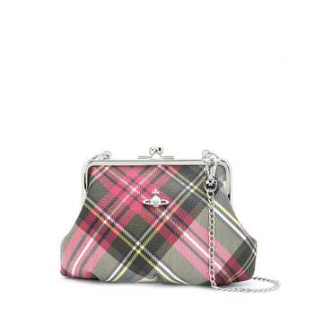 tartan print cross body bag