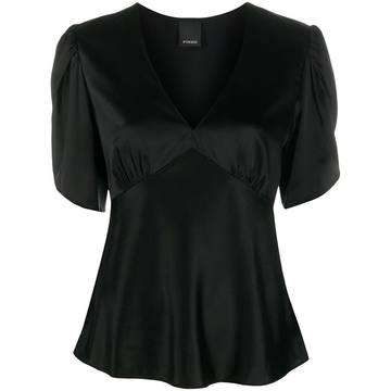 V-neck satin blouse