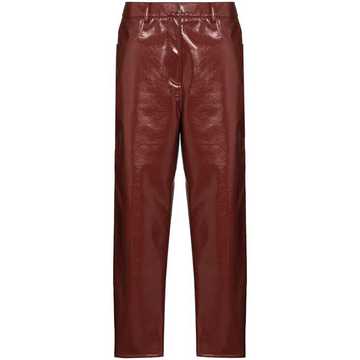 cropped patent trousers