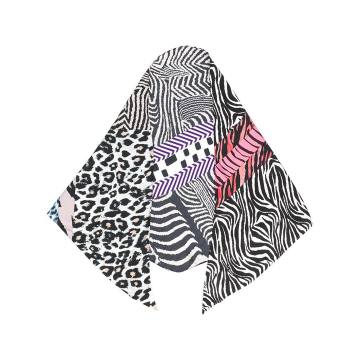 mix-print silk scarf