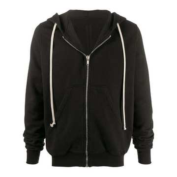 zipped drawstring hoodie