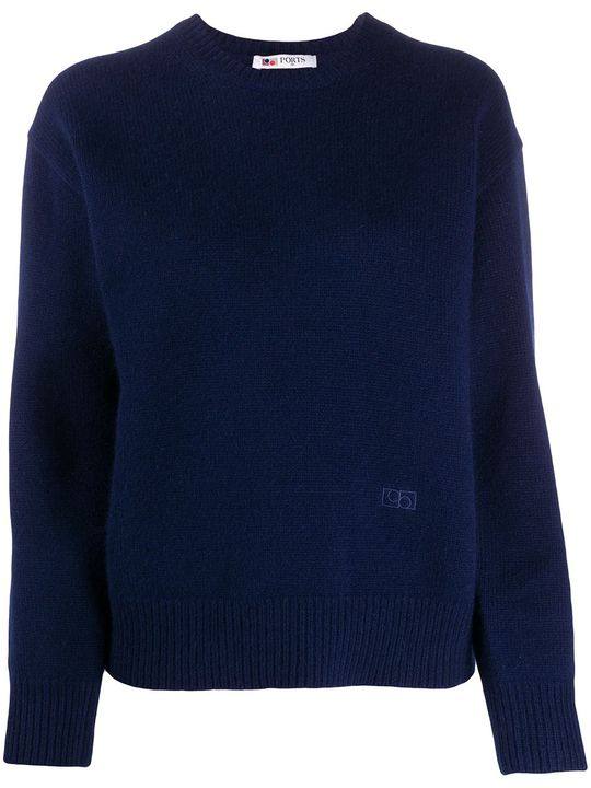 embroidered logo crew neck jumper展示图