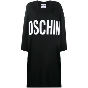 logo print oversized dress