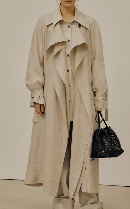 Organic Linen Trench Coat展示图