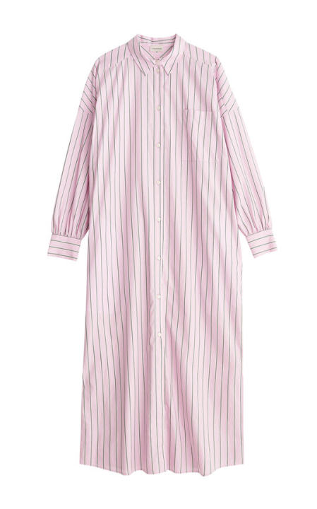 Eina Oversized Striped Cotton Maxi Shirt Dress展示图