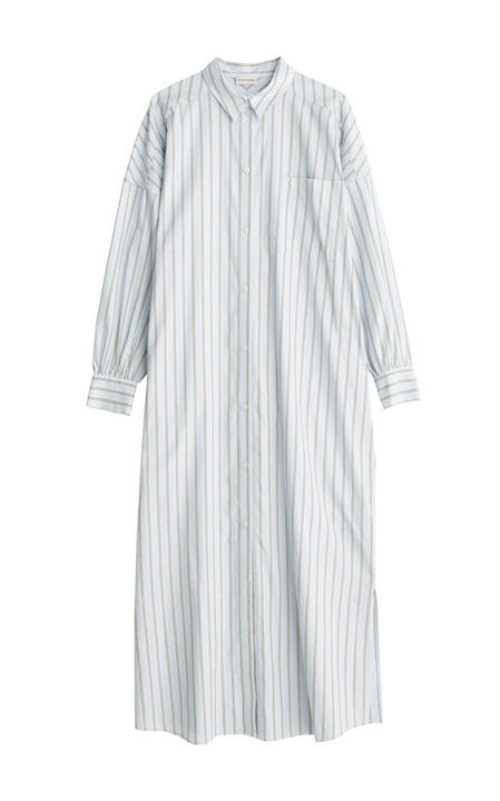 Eina Oversized Striped Cotton Maxi Shirt Dress展示图