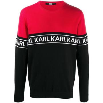 contrast intarsia-knit logo jumper