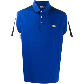 logo colour-block polo shirt