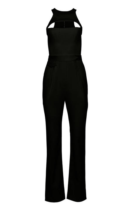 Racerback Straight-Leg Wool Cutout Jumpsuit展示图