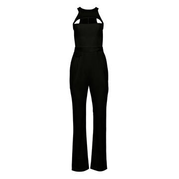 Racerback Straight-Leg Wool Cutout Jumpsuit