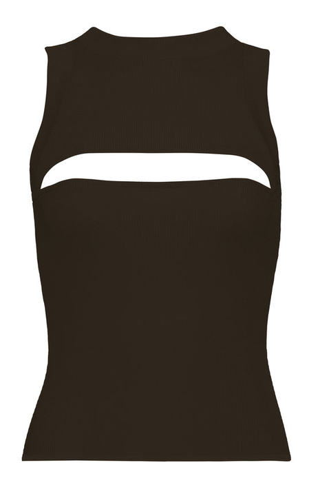 Cutout Ribbed Jersey Tank Top展示图