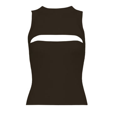 Cutout Ribbed Jersey Tank Top