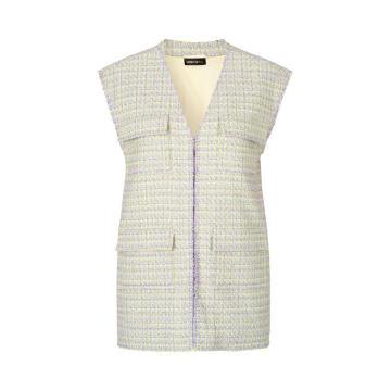 Leona Checked Cotton-Blend Tweed Vest