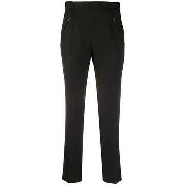 high-waisted cropped trousers