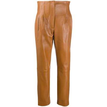 pleated lambskin trousers