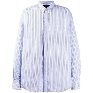 striped patch pocket shirt jacket