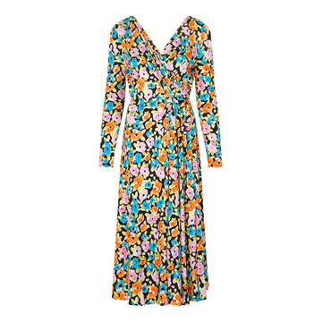 Lola Floral Crepe Wrap-Effect Midi Dress