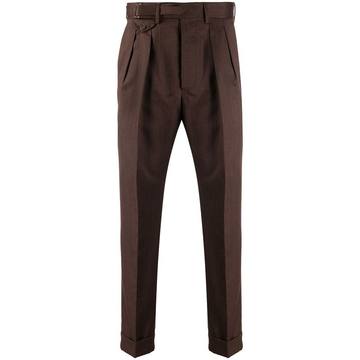 pleat detail turn-up cuff trousers