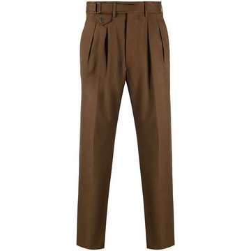 fine knit pleat detail trousers