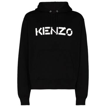 logo print cotton hoodie