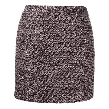 high-rise tweed mini skirt