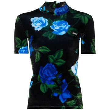 floral-print short-sleeve top