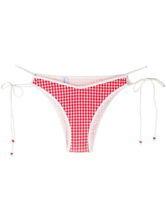 gingham print bikini briefs展示图