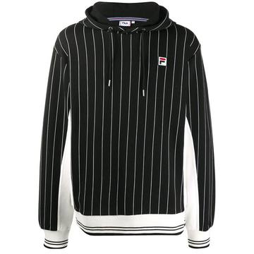 striped panelled hoodie