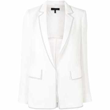 contrast-trim fitted silk blazer