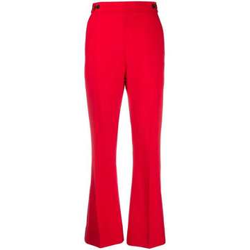 cropped wool bootleg trousers