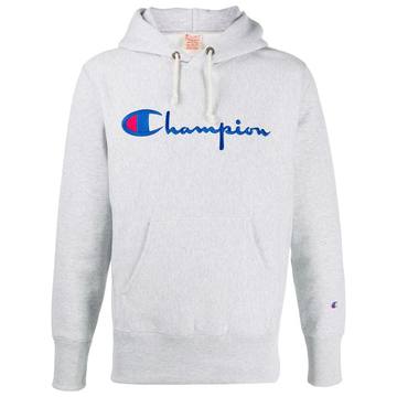 embroidered logo hoodie