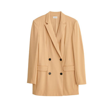 Majel Jersey-Twill Double-Breasted Blazer