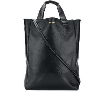 lambskin crinkle tote bag