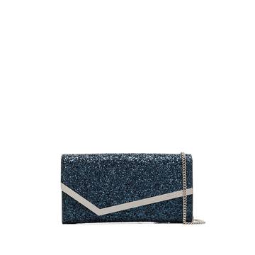 navy Emmie glitter clutch bag