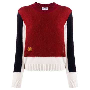 panelled tiger logo jumper