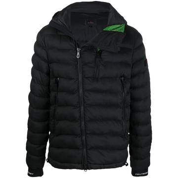 high-neck hooded jacket