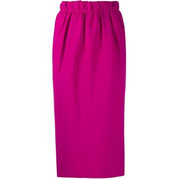 high-waist midi skirt