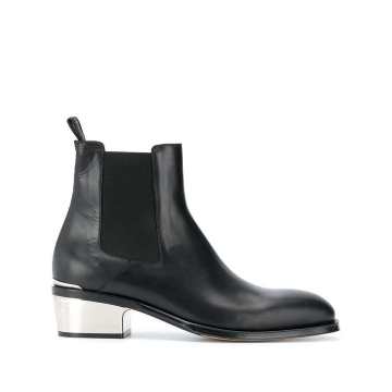 silver-heel chelsea boots